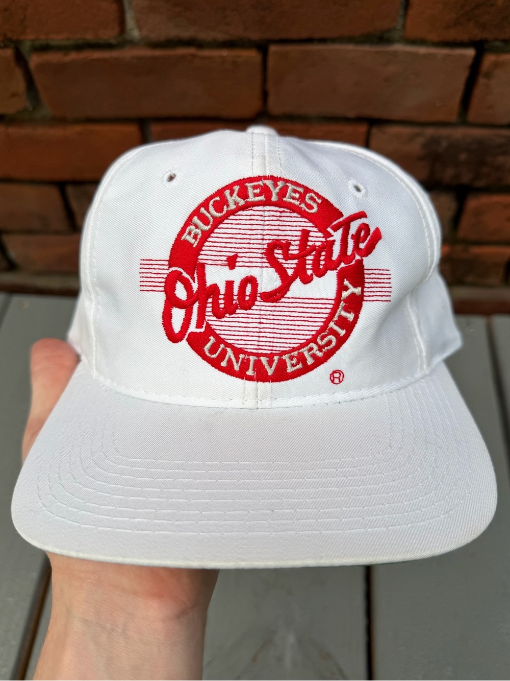 Vintage Ohio State University Buckeyes White SnapBack Hat